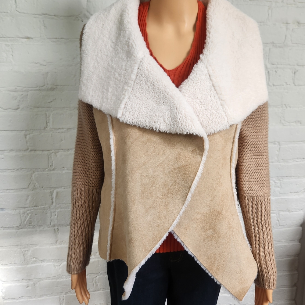Knox Rose Tan and Cream Knit Sweater